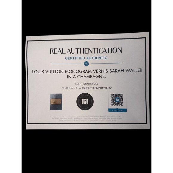 Louis Vuitton Monogram Vernis Sarah Wallet TH4079 Poudre Embossed Patent Leather - Picture 10 of 10